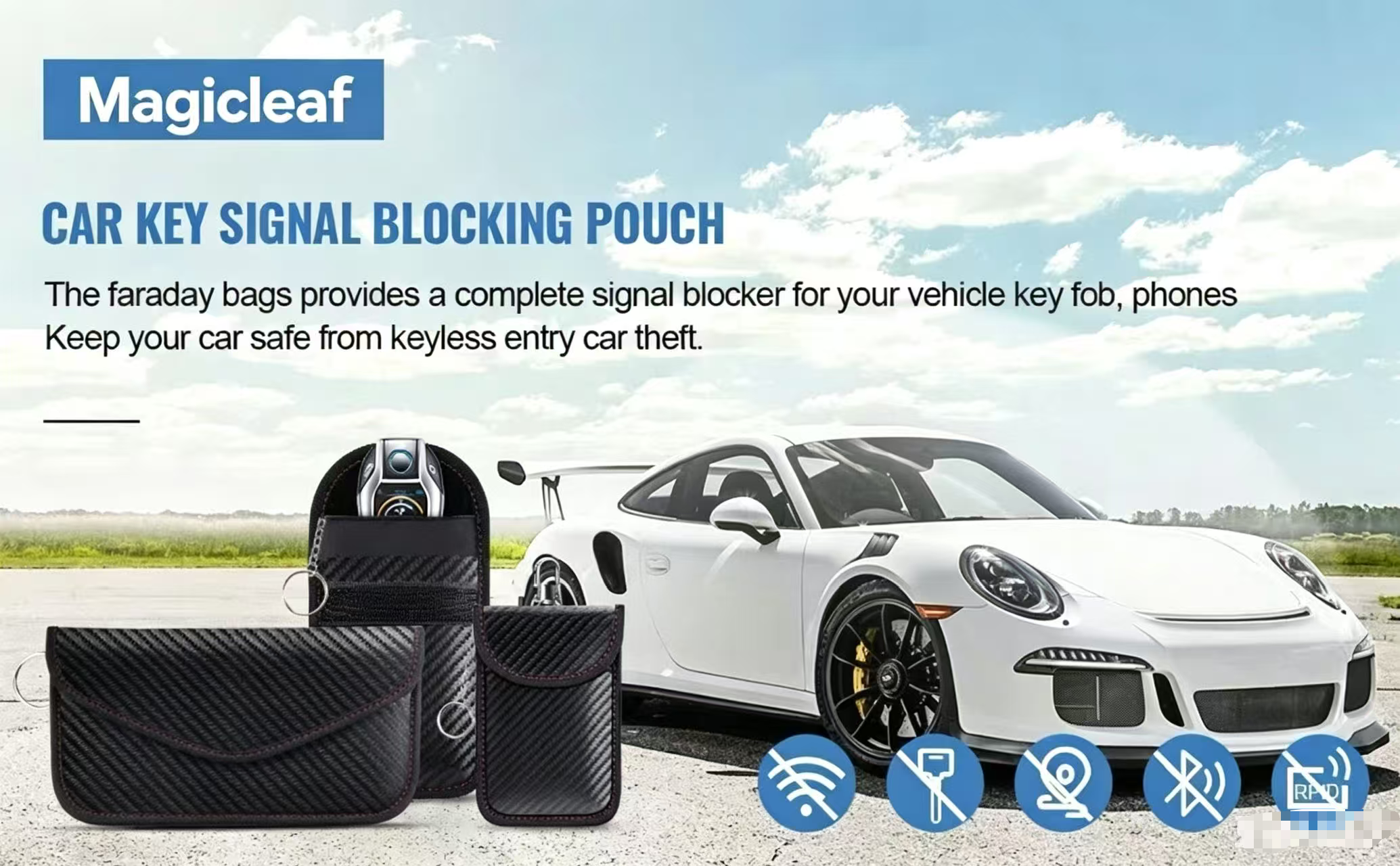CAR KEY SIGNAL BLOCKING POUCH